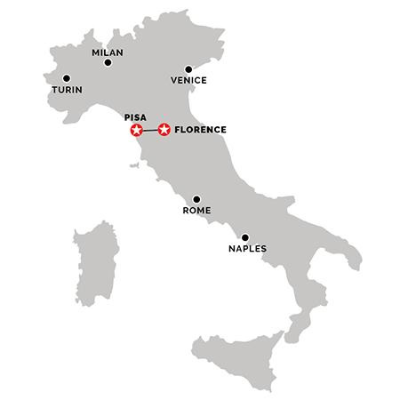 Pisa to Florence Map